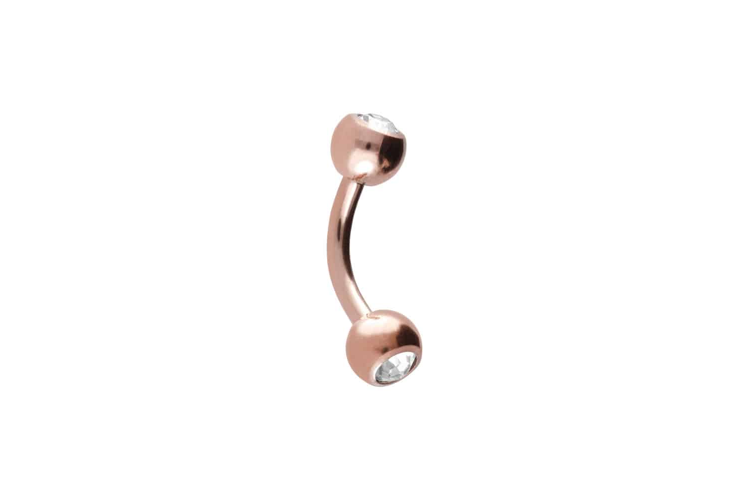 Titan Piercing Banane ZWEI KRISTALLE